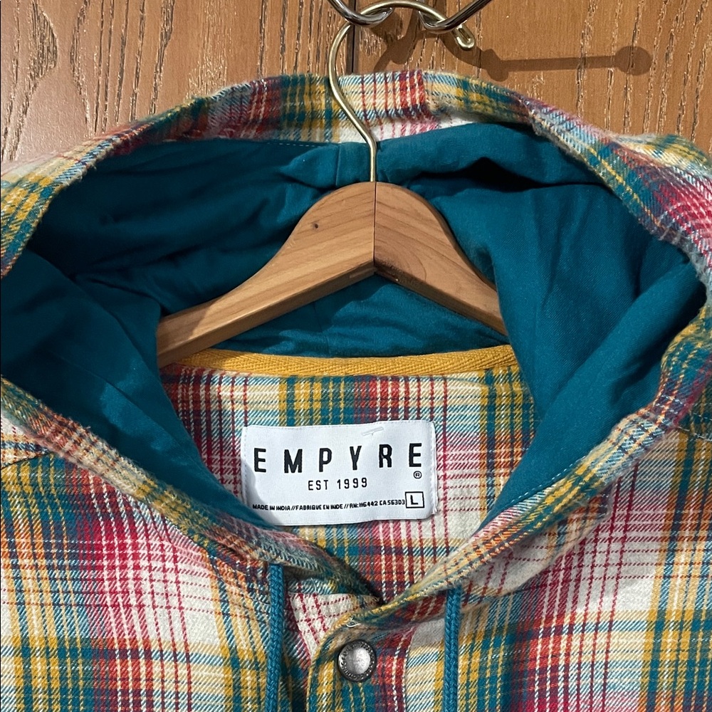 Empyre Multicolor Plaid Hooded Shirt - Picture 2 of 6